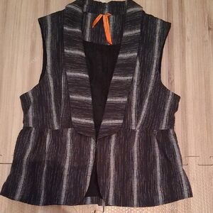 BCBGeneration Black and Orange Striped Sleeveless Vest